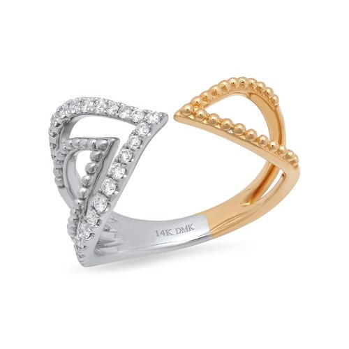 EDKR109WY <br> Part of the exclusive D. M. Kordansky Design Collection  14k Yellow and white gold  .29 Dia.