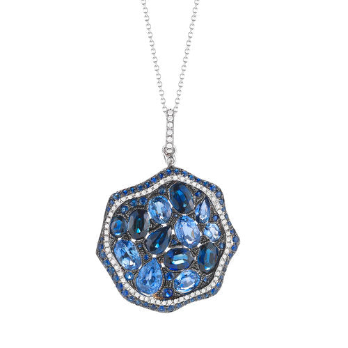 HF04521PBWFS<br>  Diamond weight- .24<br>  Sapphire weight- 7.56(w/o chain)