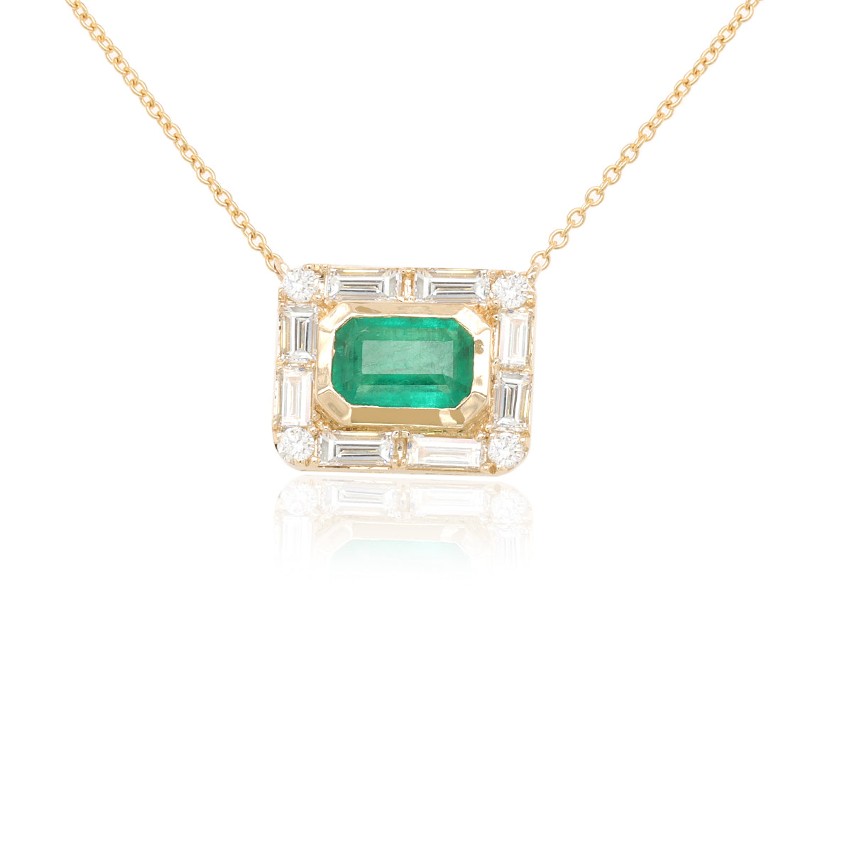 Baguette square necklace | N1394