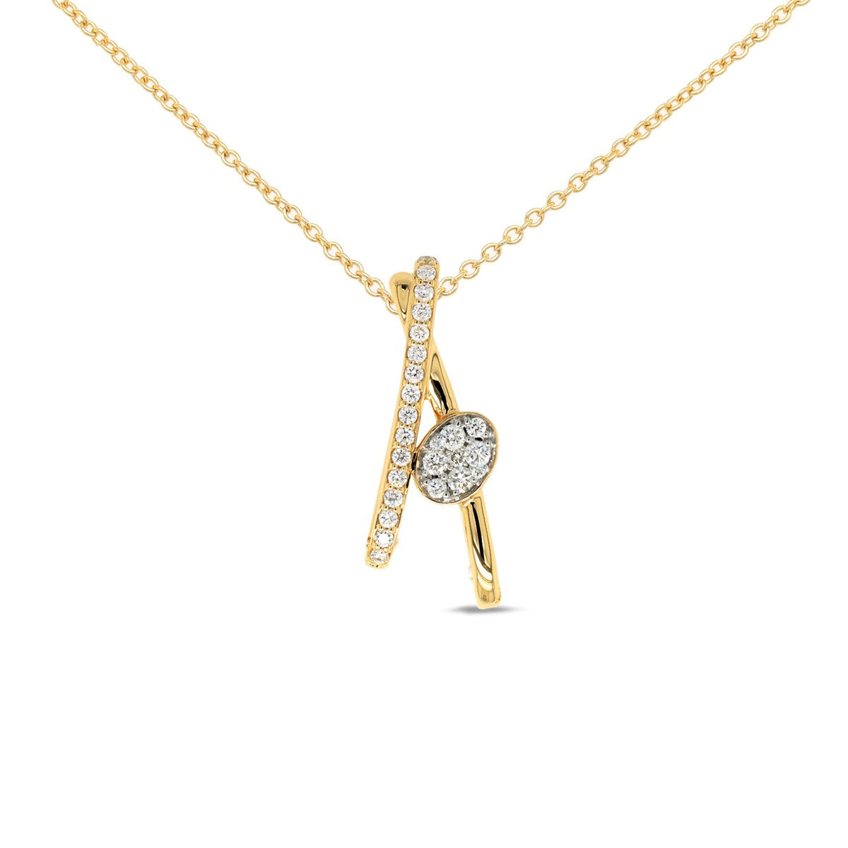 Split ribbon dot pendant | P4794