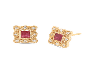 Baby color square studs | E4650