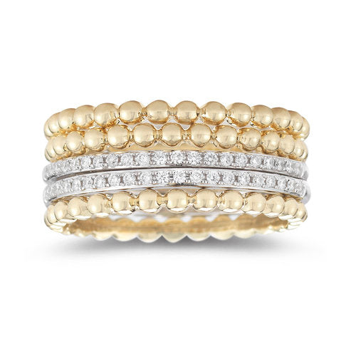R14090 <br> Stacked rings  <br>Total diamond weight- .21