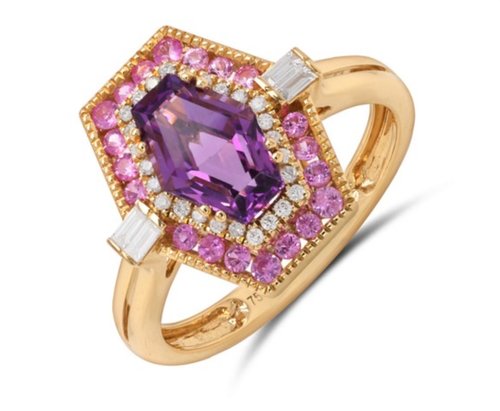 R13560AM/PS<br> .17 dia.<br> .32 sapphires <br>1.14 amethyst