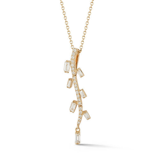 P3613D <br> Baguette Branch Necklace <br> .26 Dia.