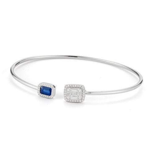 G1231SWN  <br>Bangle W/ .63 Sapphire and .39 Diamonds