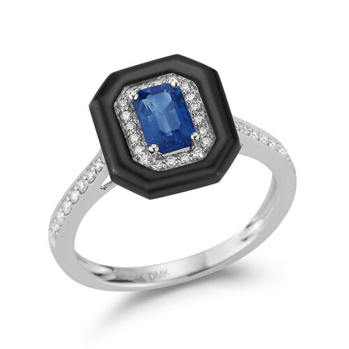 R12167SONWN<br>Onyx Ring<br> 1.92Sapphire and .16 Dia.