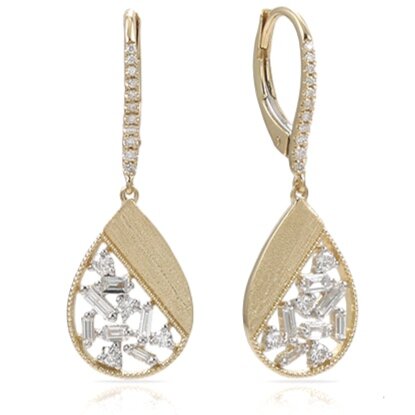 E24144<br>  .48 Diamond Pear Dangle Earrings