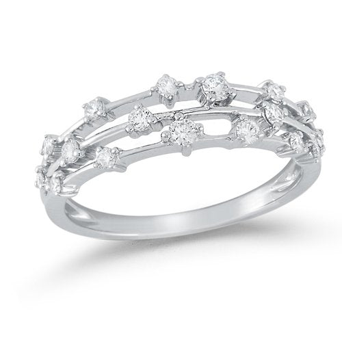 LR00273 <br> 3 Row Diamond Ring  <br>.30 Dia.