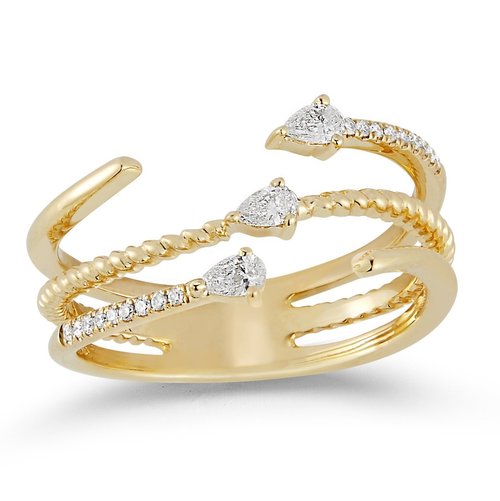 R8943  <br>Open Diamond Claw Ring <br> .21 Dia.