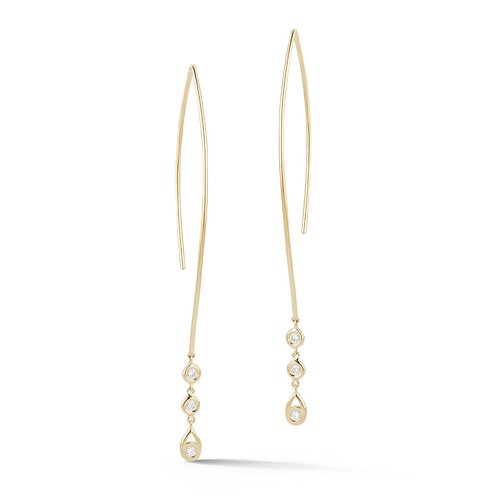 E5015 <br> Diamond Hooked Wire Earrings <br> .21 Dia.