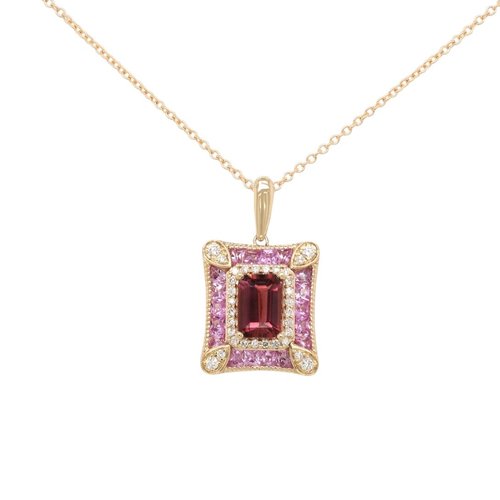 P5262<br> .15 dia.<br> .87 pink sapphire<br> .80 pink tourmaline