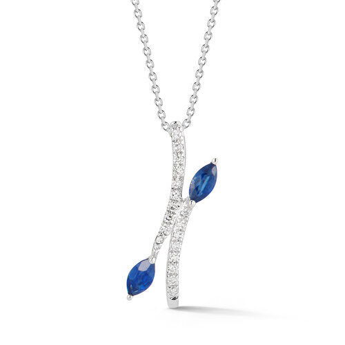 P24985<br>  Flowing Necklace <br> .06 Dia. <br> .34 Sapphires