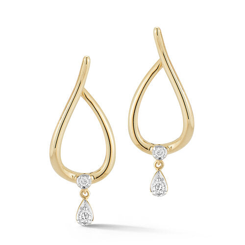 E4827D<br>  Small Diamond Drop Earrings <br> Diamond weight - .09