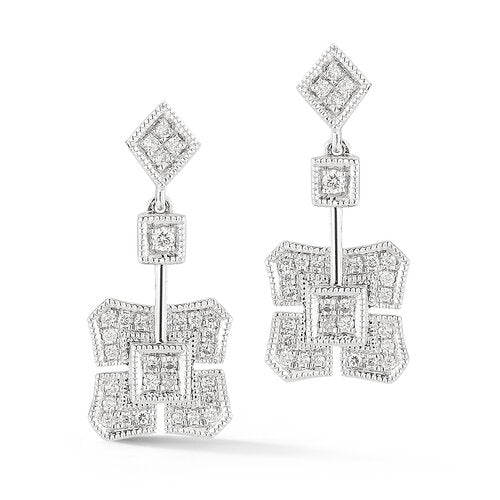 E4340DWN  <br>Antique Style Flat Earrings<br>  .26 Dia.