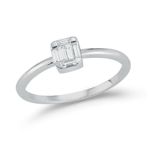 R12408 <br> Tiny Baguette Ring  .20 Dia.